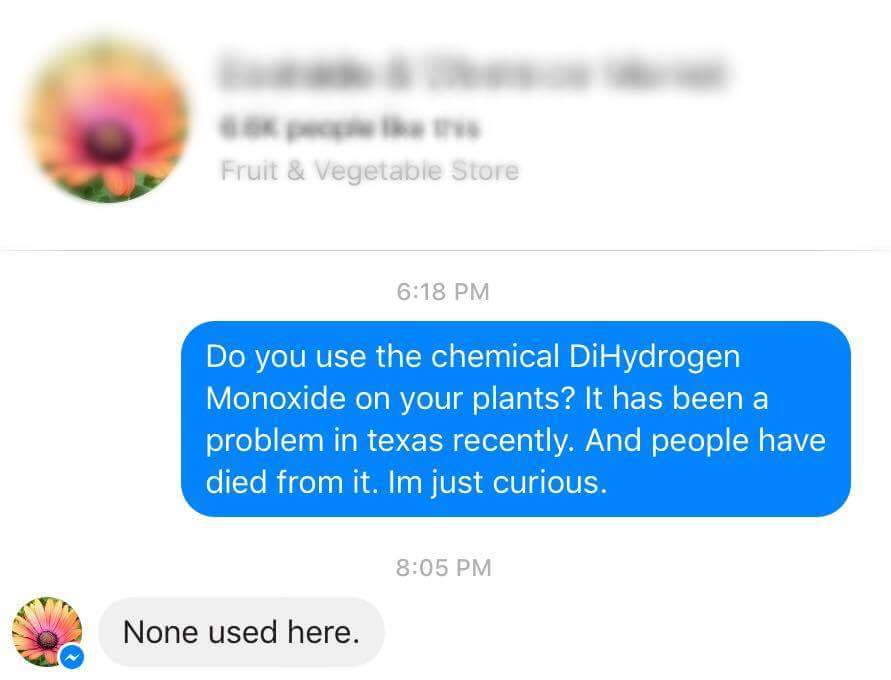 PSA: Dihydrogen Monoxide awareness