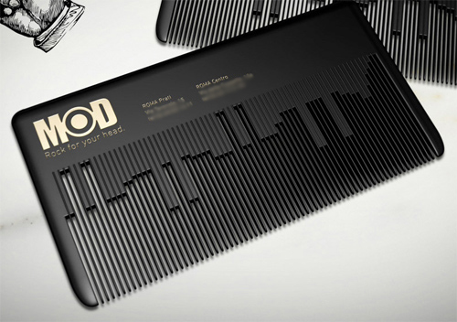 musical comb business card - Mod Rock for your head