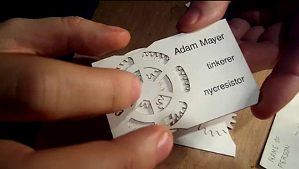 creative business cards - Adam Mayer tinkerer nycresistor Name Of Person