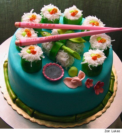 sushi birthday cake - Zoe Lukas