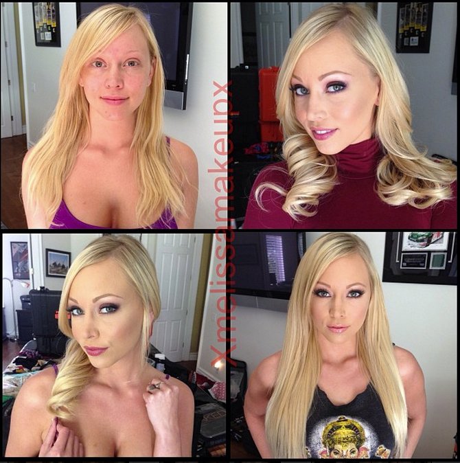 porn star before and after makeup