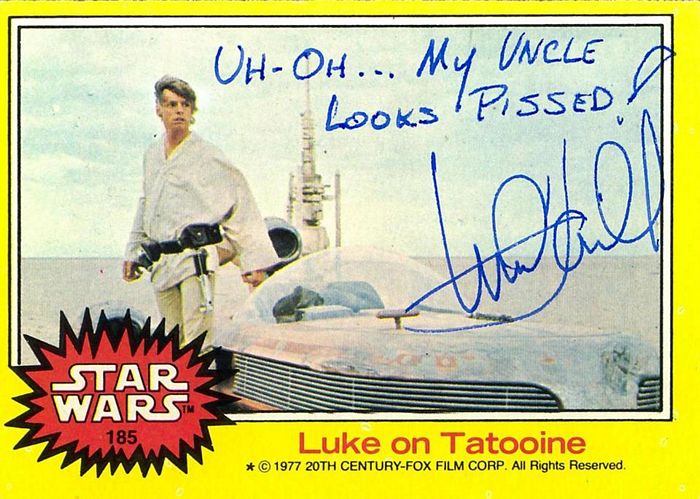 Mark Hamill’s Autographed Star Wars Cards Are Hilarious