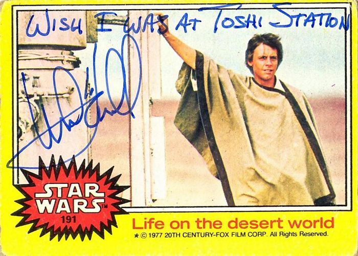 Mark Hamill’s Autographed Star Wars Cards Are Hilarious