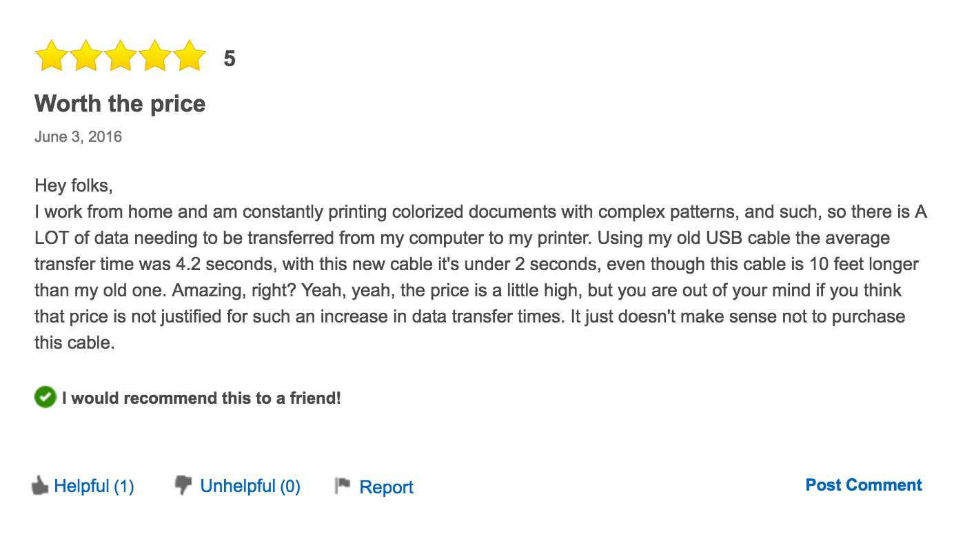 Best Buy is Selling a USB Cable for $1,500 and the Reviews are Hilarious