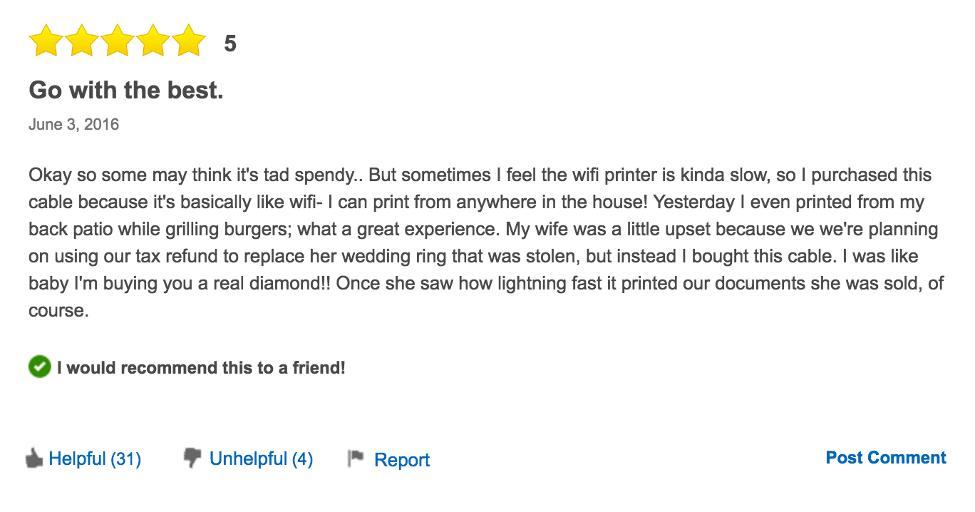 Best Buy is Selling a USB Cable for $1,500 and the Reviews are Hilarious