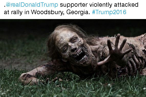 walking dead best zombie - . Trump supporter violently attacked at rally in Woodsbury, Georgia.