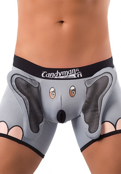 Boxer briefs that are like an elephant missing his trunk, with a place for said trunk to come out of when needed.