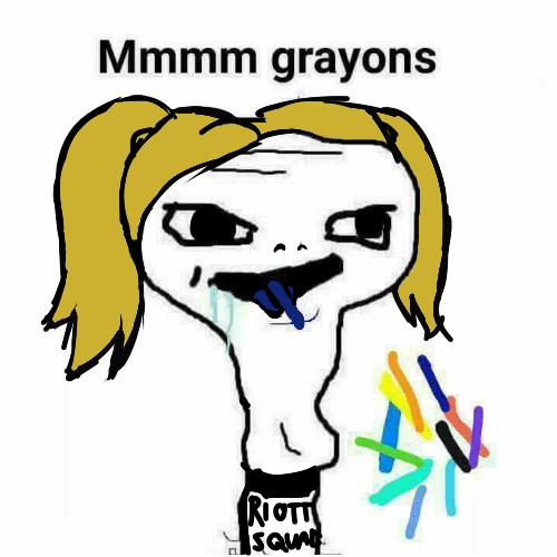 mmmm grayons meme in the style of the ermagerd girl