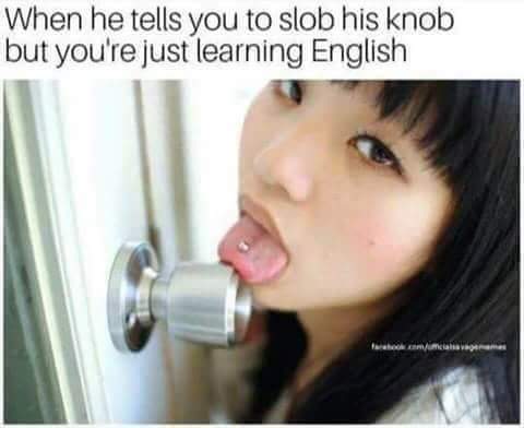work meme about non English speakers and dirty talk