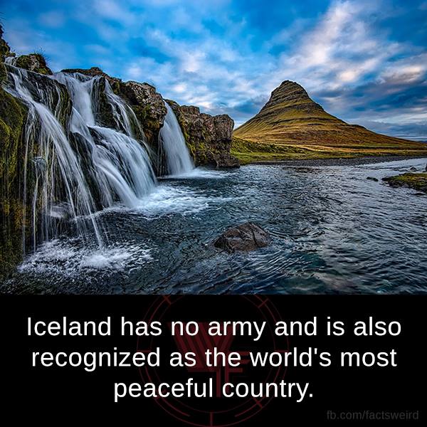iceland game of thrones tour - Iceland has no army and is also recognized as the world's most peaceful country. fb.comfactsweird