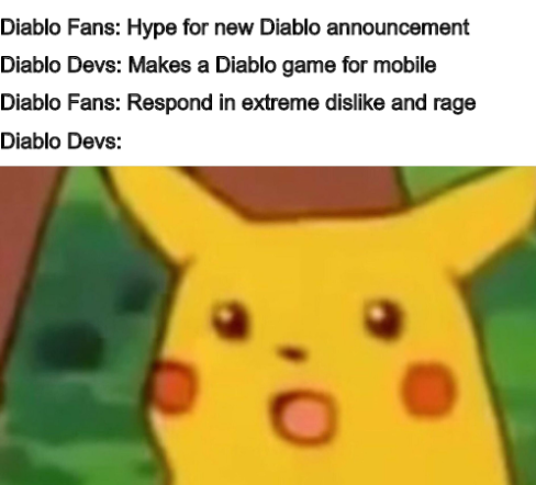 california wildfires memes - Diablo Fans Hype for new Diablo announcement Diablo Devs Makes a Diablo game for mobile Diablo Fans Respond in extreme dis and rage Diablo Devs