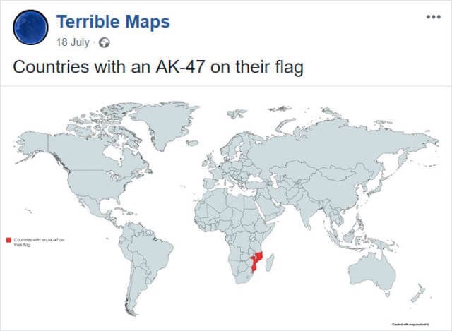 trichuris trichiura epidemiology - Terrible Maps 18 July Countries with an Ak47 on their flag