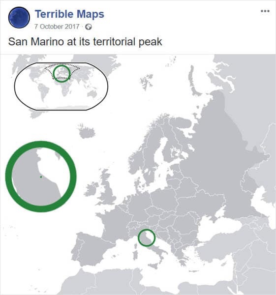 islanti wikipedia - Terrible Maps San Marino at its territorial peak