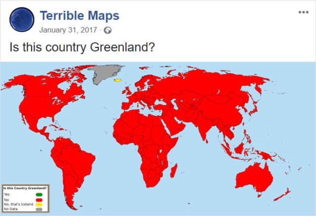 world map with grid - Terrible Maps Is this country Greenland? this Coutry Greenland No, that's iceland No Data