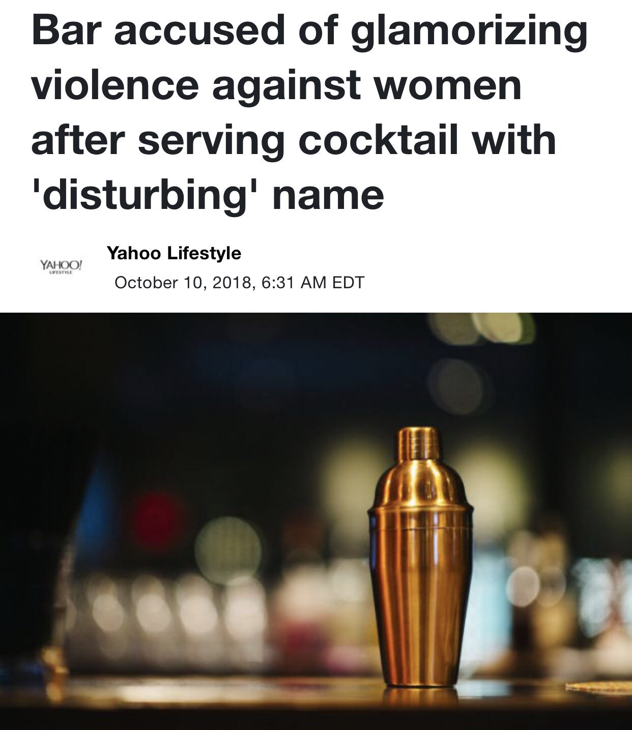 Bar Accused Of Glamorizing Violence Against Women Hears About It On Facebook