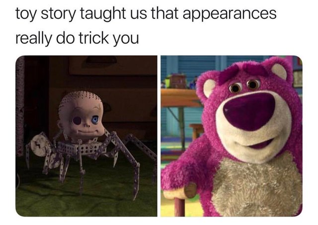 wholesome meme of a toy story taught us - toy story taught us that appearances really do trick you
