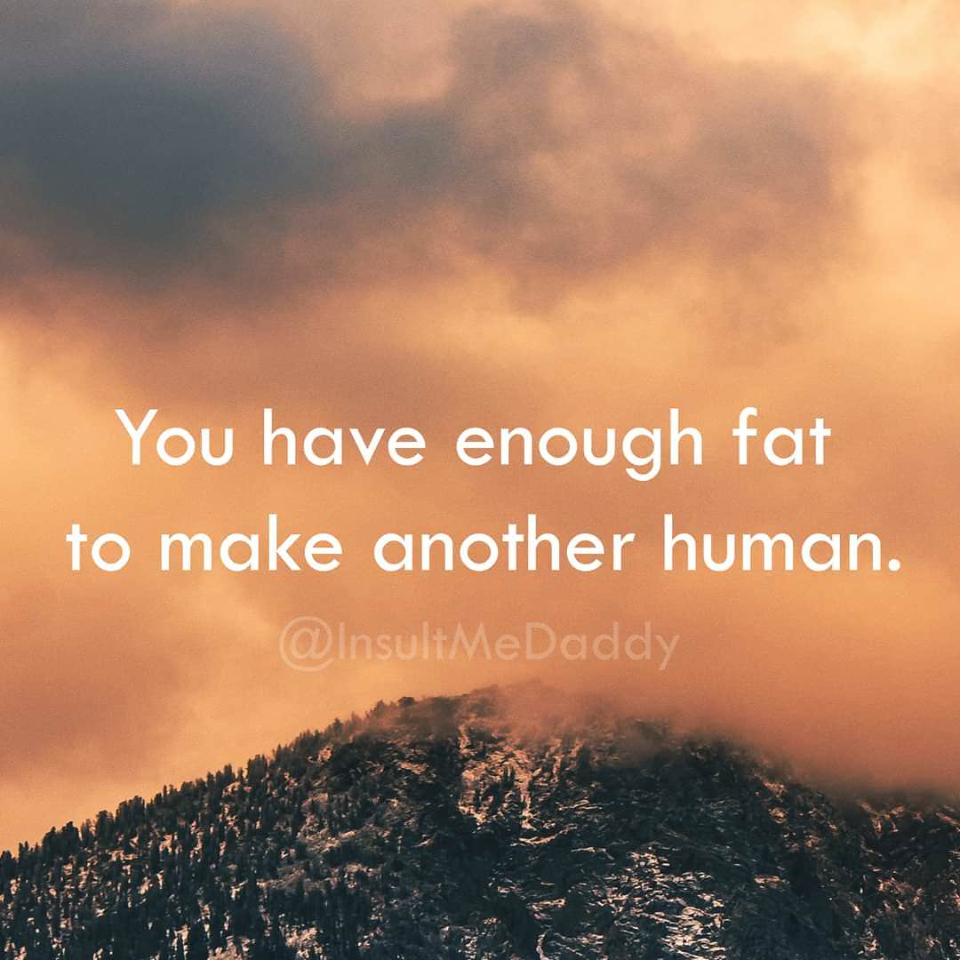 sky - You have enough fat to make another human.
