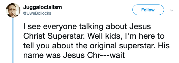 Lil Nas X - Juggalocialism I see everyone talking about Jesus Christ Superstar. Well kids, I'm here to tell you about the original superstar. His name was Jesus Chrwait