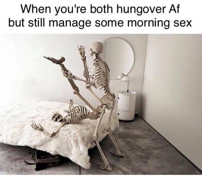 sex memes - When you're both hungover Af but still manage some morning sex