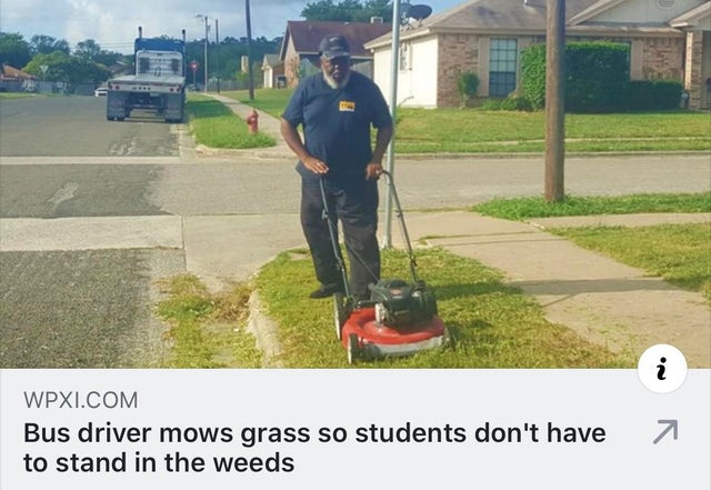 lawn - Wpxi.Com Bus driver mows grass so students don't have to stand in the weeds
