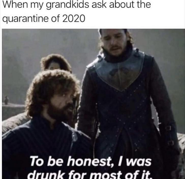 game of thrones coronavirus meme - When my grandkids ask about the quarantine of 2020 To be honest, I was drunk for most of it.