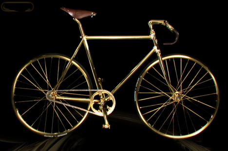 Gold plated. crystal , leather bike, for pimps without cars