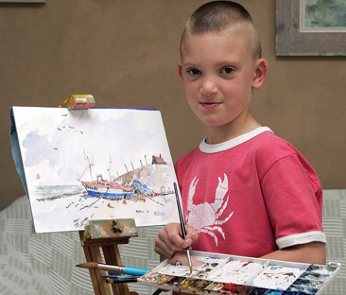7 year old boy compared to Picasso