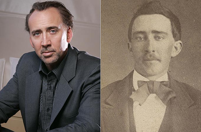 An eerie photo from the 1870 civil war era has surfaced and looks just like Nic Cage.  He has been known to purchase haunted houses.   