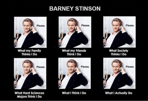 barney stinson meme - Barney Stinson Please Please What my famlly Thinks I Do What my Friends Think I Do What Society Thinks I Do Please Please What Hard Sciences Majors Think I Do What I Think I Do What | Actually Do