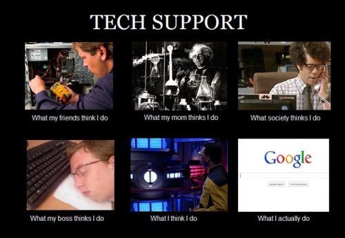 people think i do - Tech Support What my friends think I do What my mom thinks I do What society thinks I do Google What my boss thinks I do What I think I do What I actually do