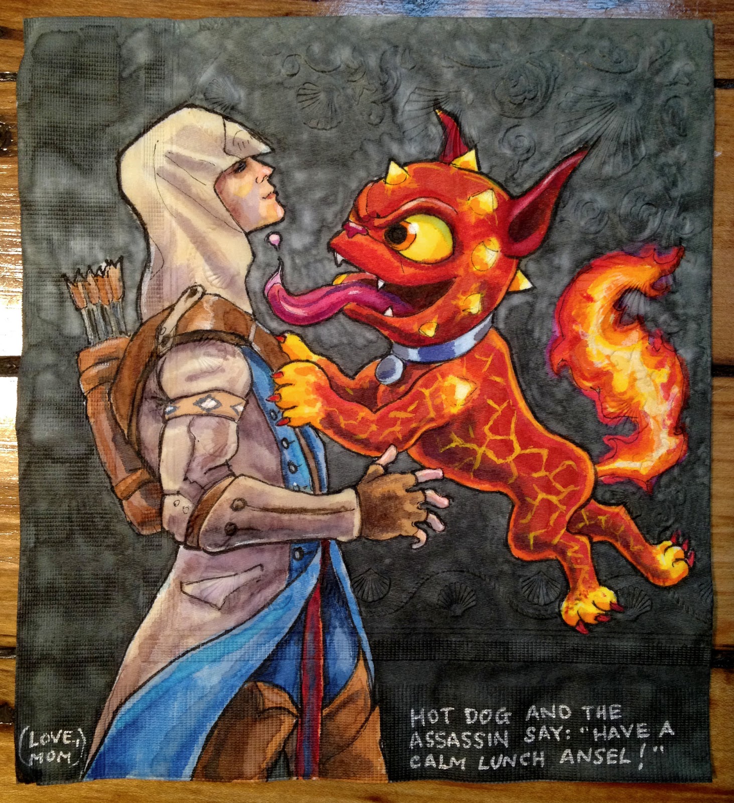 hot dog skylander drawing - Love Mom Hot Dog And The Assassin Say "Have Calm Lunch Ansel!