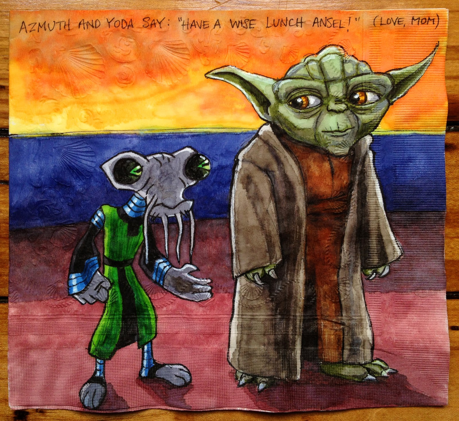 azmuth and yoda - Azmutl. And Yoda Say "Have A Wue Lunch Ansel" Love, Mom