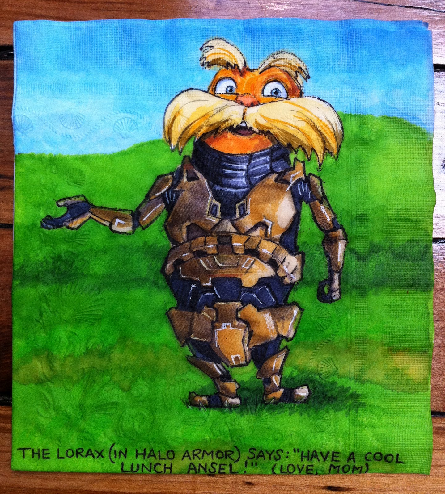 The Lorax - . The Lorax In Halo Armor Says "Have A Cool Lunch Ansel Love Mom