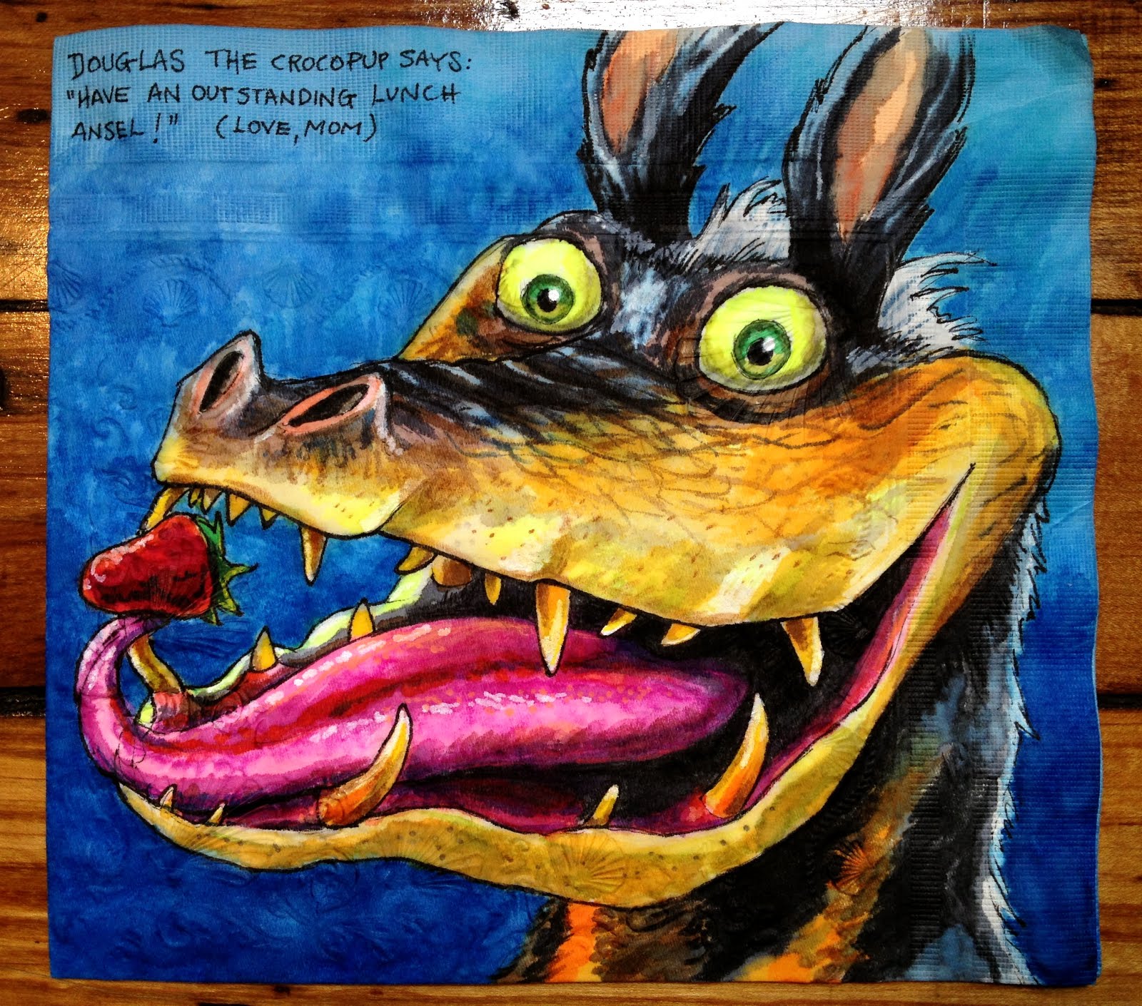 Art - Douglas The Croco Pup Says Have An Outstanding Lunch Ansel Love, Mom