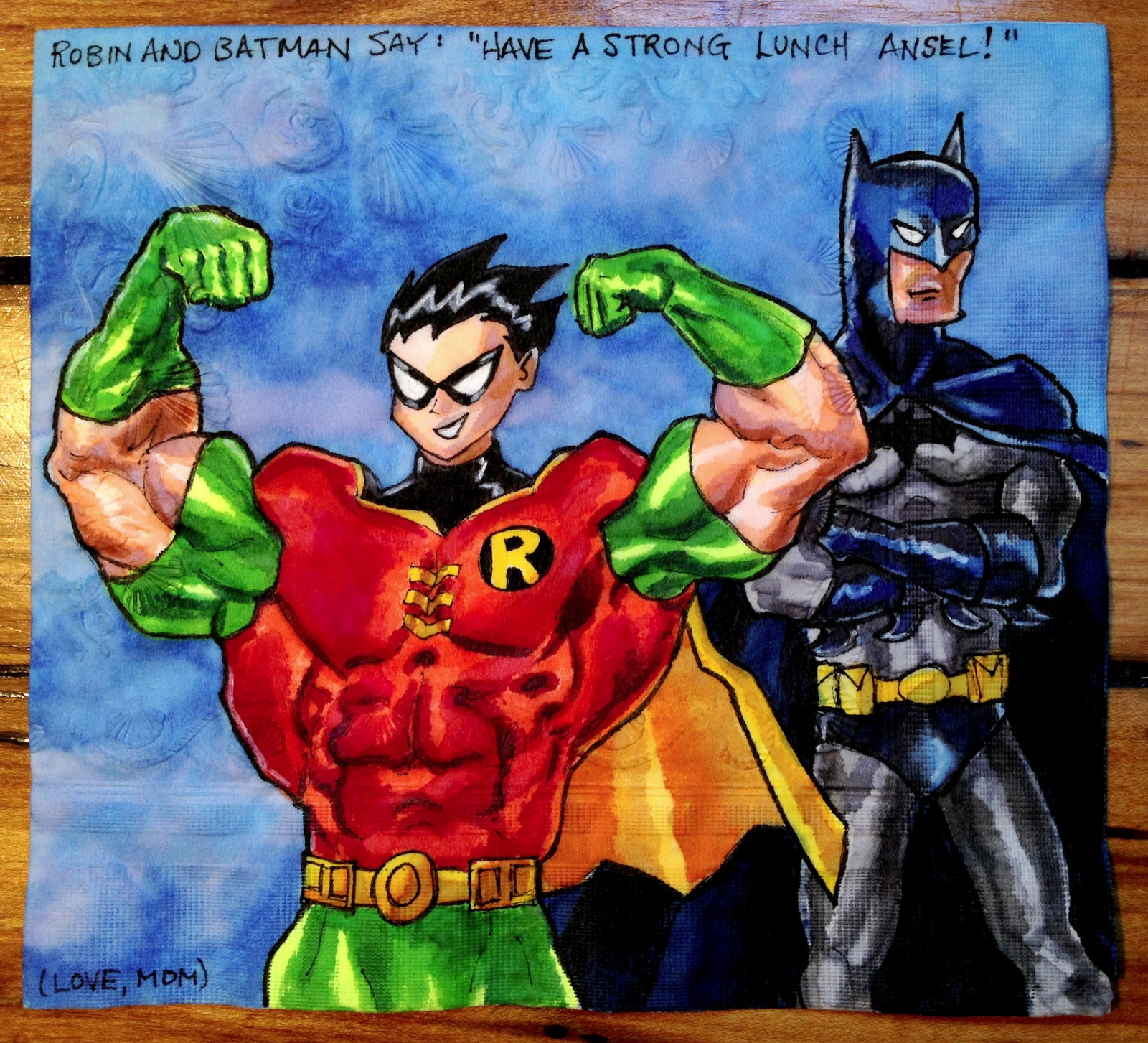 teen titans robin muscles - Robin And Batman Say! "Have A Strong Lunch Ansel!" Alious Love, Mom