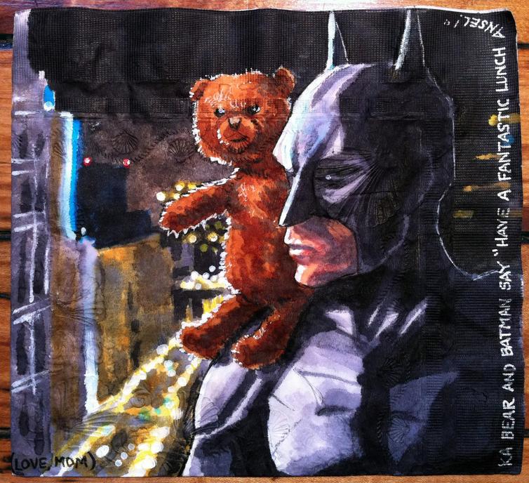 painting - Love, Moj is, 738N Ka Bear And Batman Say "Have A Fantastic Lunch A