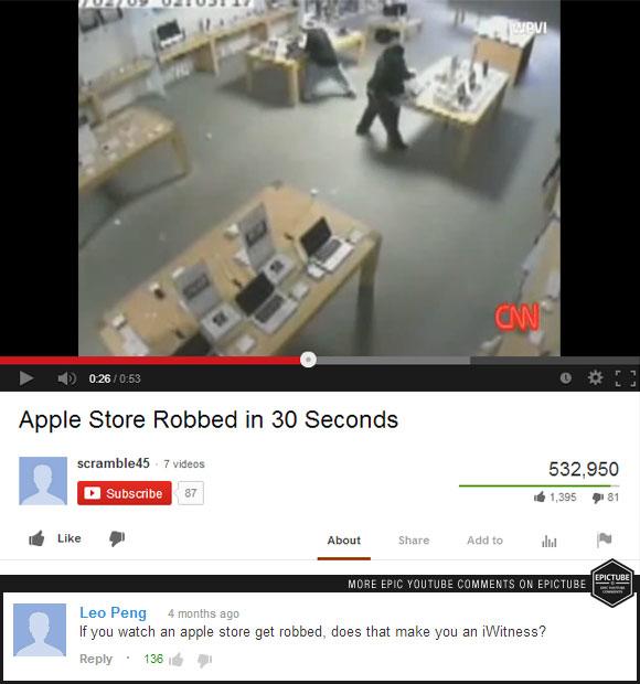 apple store - Auliuliu Ubvi Cw 0.26 Apple Store Robbed in 30 Seconds scramble457 videos sut D Subscribe 532,950 1,395 781 87 About Add to More Epic Youtube On Epictube Epictube Leo Peng 4 months ago If you watch an apple store get robbed, does that make y