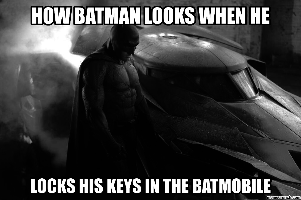 robert f. kennedy memorial stadium - How Batman Looks When He Locks His Keys In The Batmobile memecrunch.com