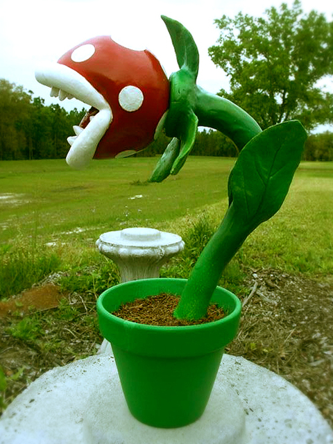 Real Life Piranha Plant from the side