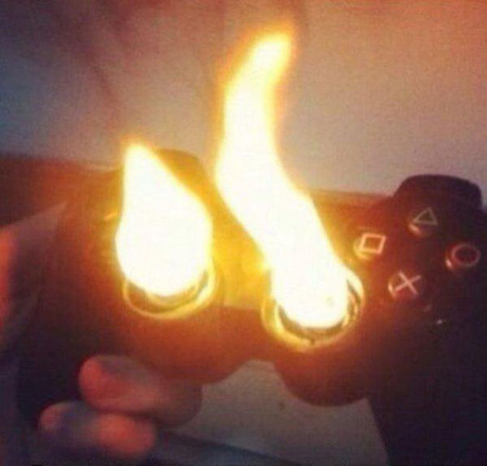 ps controller on fire