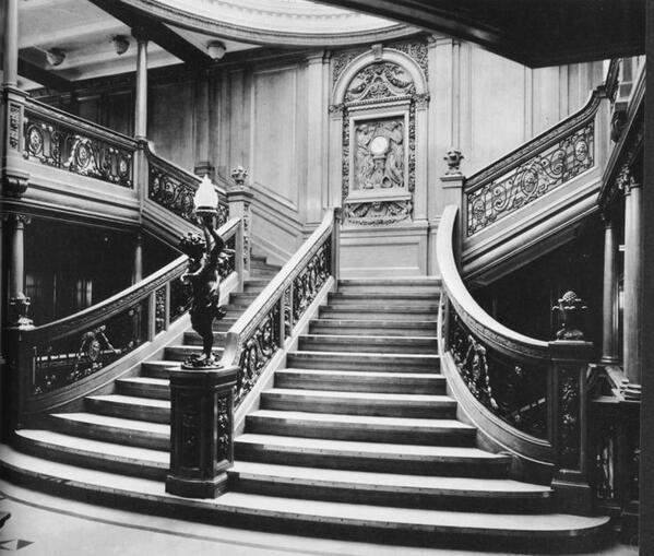 Titanic staircase somewhat before 1912