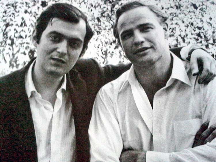 Stanley Kubrick and Marlon Brando in 1958