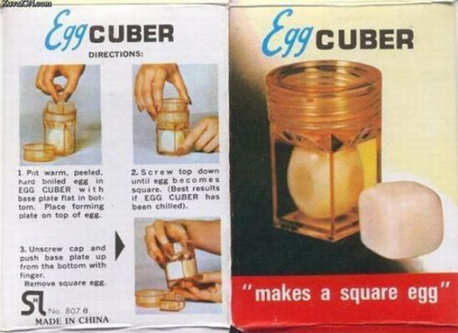 The Egg Cuber for turning regular eggs into square eggs
