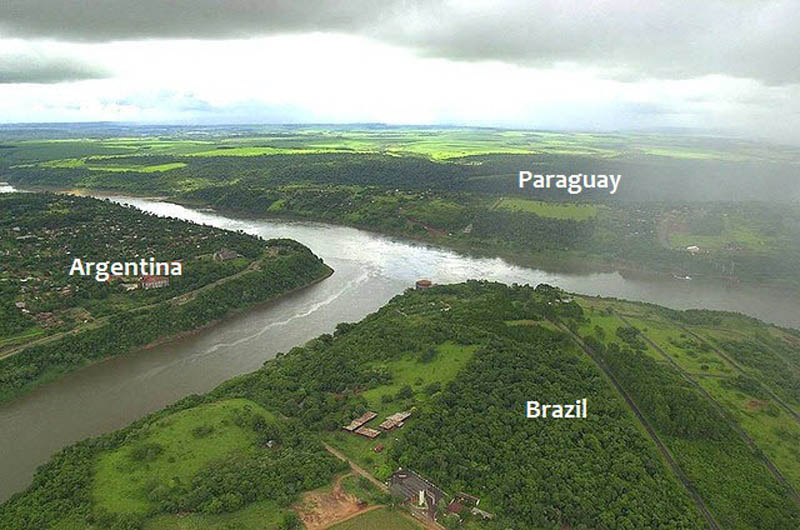 Argentina, Brazil and Paraguay.