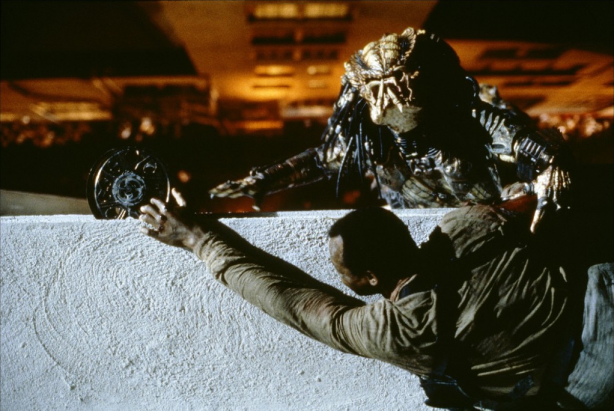 Predator 2:
When the Predator regains consciousness at the slaughter house resuming his chase 

after Hannigan, he sees Hannigan in infrared scope. That's impossible as the Predator 

didn't put his mask back on.