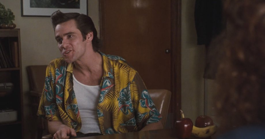 In Ace Ventura the fruit on Einhorn's desk reveal she's a man before it's said.