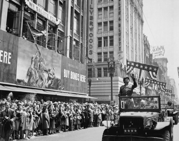 George S. Patton in Los Angeles, 06 1945.