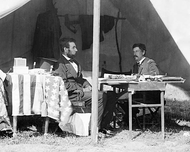 Abraham Lincoln and General George McClellan.