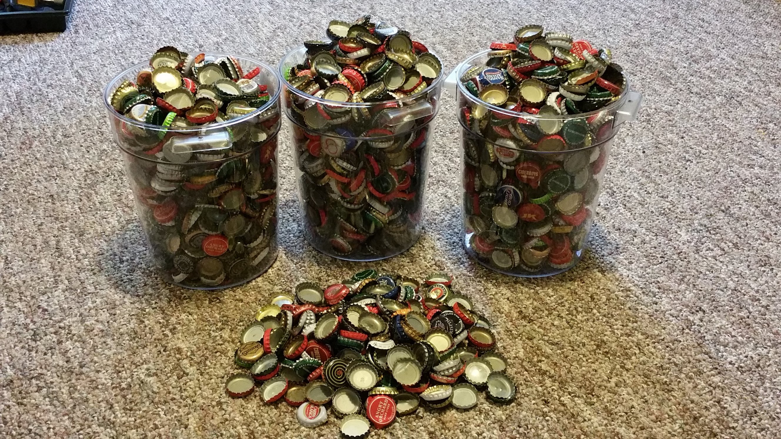 It was 11.2 pounds of bottle caps from about seven years of saving.