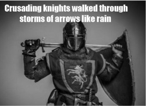 medieval knights - Crusading knights walked through storms of arrows rain